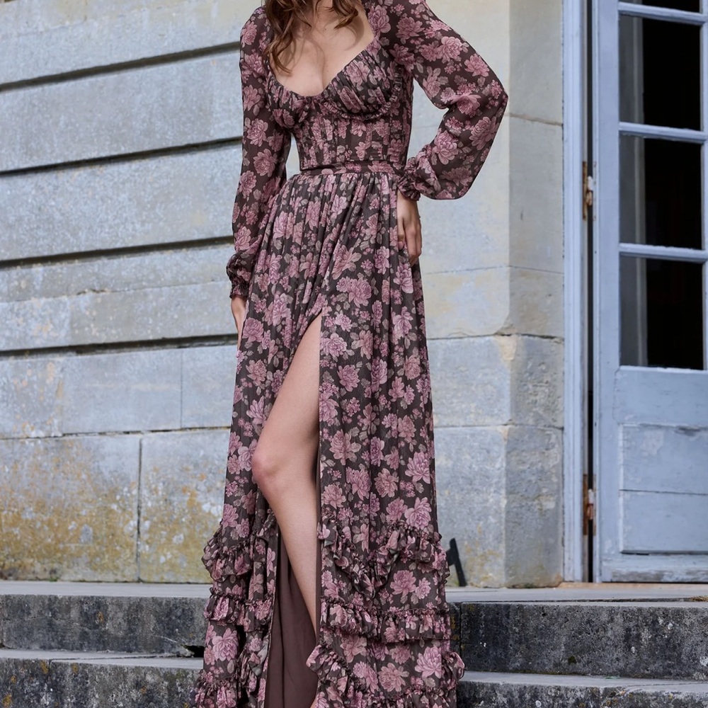 V. Chapman Pink Floral Long Sleeve Dress